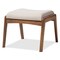 Baxton Studio Roxy Walnut Finishing and Light Beige Upholstered Ottoman 133-7143 - alternate 1